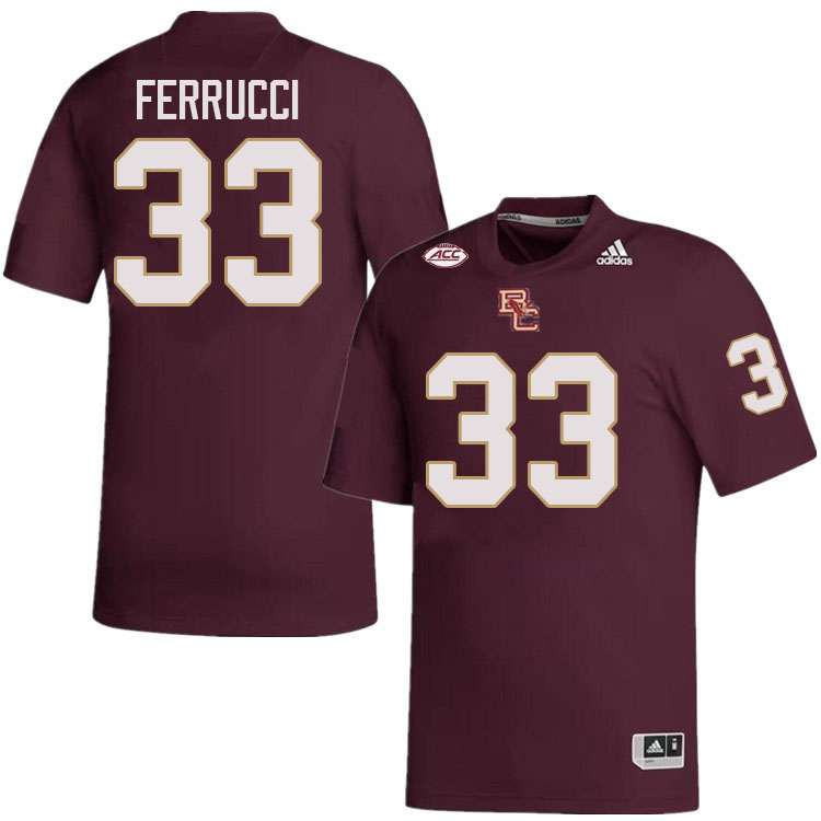 Boston College Eagles #33 Anthony Ferrucci College Football Jerseys Stitched-Maroon